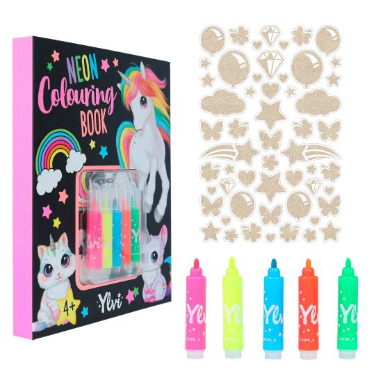 TopModel Ylvi Neon Colouring Book With Mini Markers