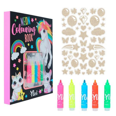 TopModel Ylvi Neon Colouring Book With Mini Markers