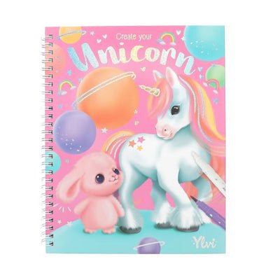 TopModel Ylvi Create Your Unicorn Colouring Book With 8pk Colouring Pens