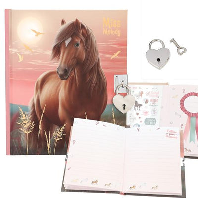 TopModel Miss Melody Diary With Padlock Horse Motif