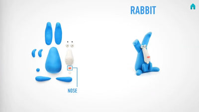 Hey Clay Sculpting Clay Animals 3 Cans Set Rabbit