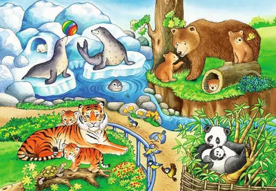 Ravensburger Animals In The Zoo 2 x 12pc Jigsaw Puzzle