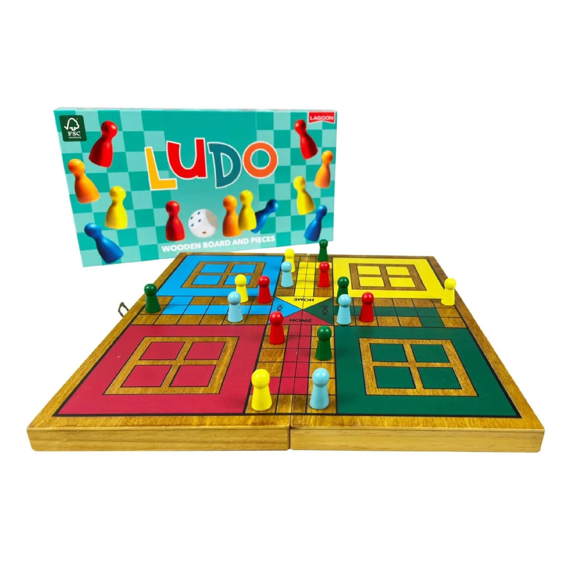 Ludo Game With Wooden Board