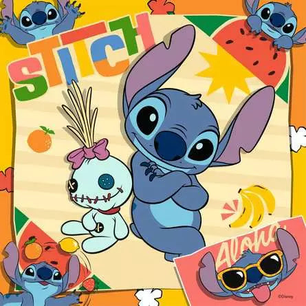 Disney Stitch 3 x 49pc Jigsaw Puzzles