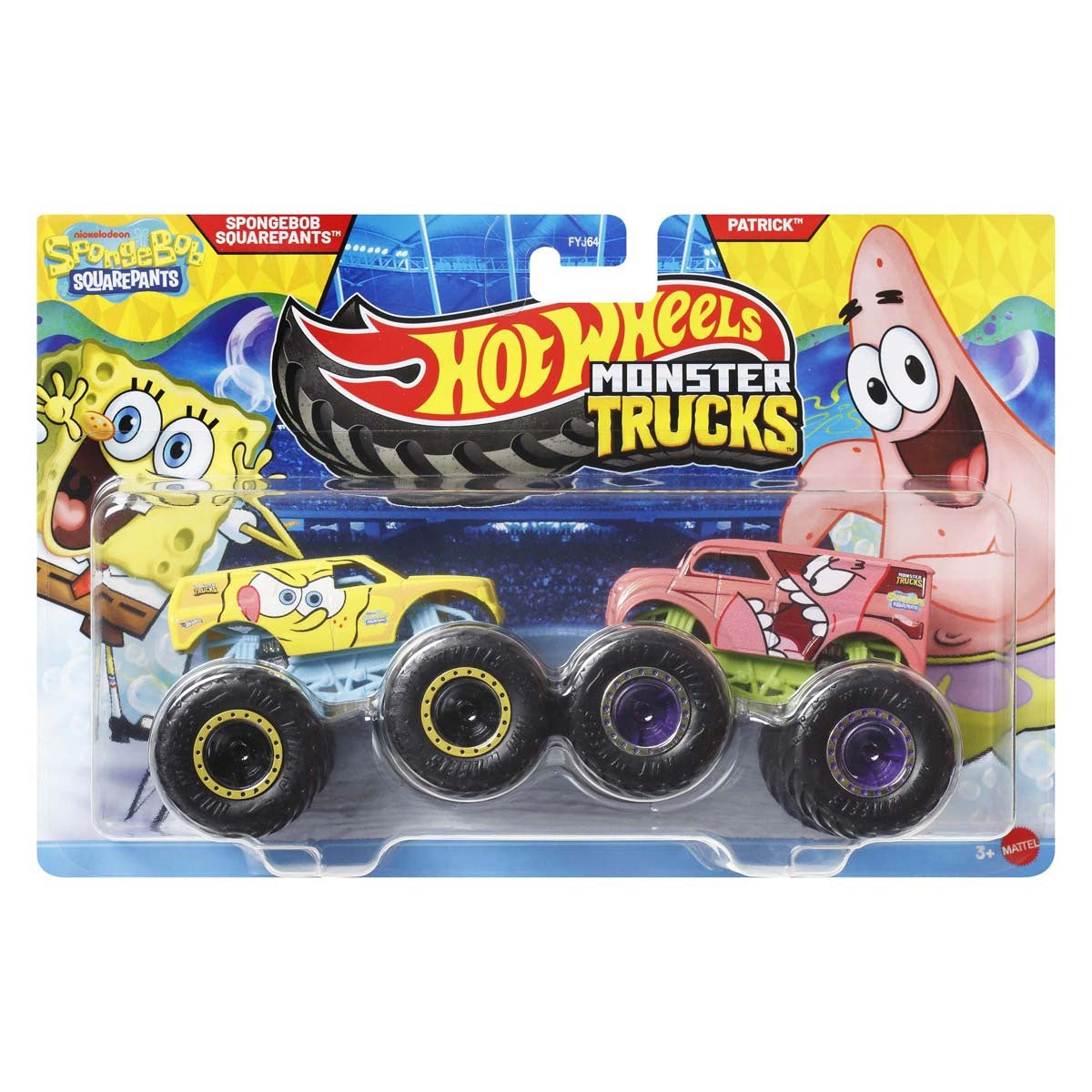 Hot Wheels Monster Trucks 1:64 Twin Pack Spongebob vs Patrick