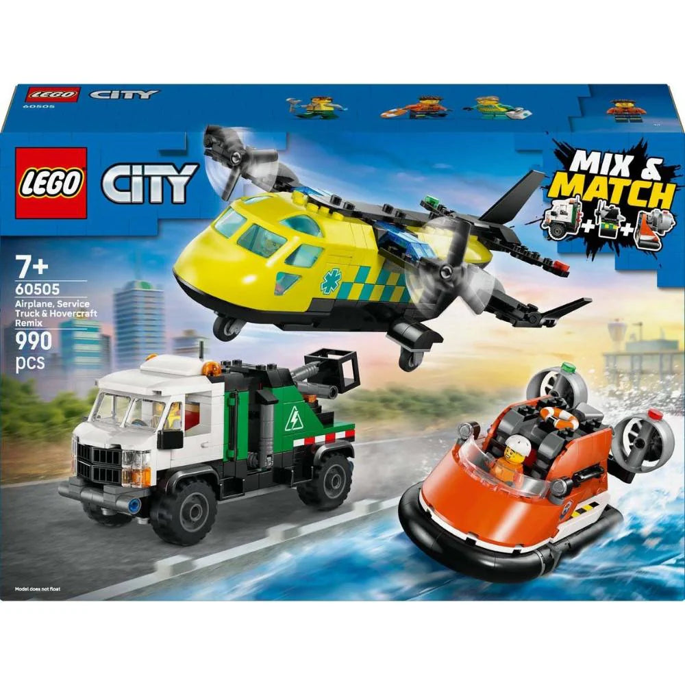 Lego City 60505 Airplane Service Truck And Hovercraft Set