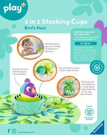 Play 3 In 1 Birds Nest Stacking Cups Infant Toy