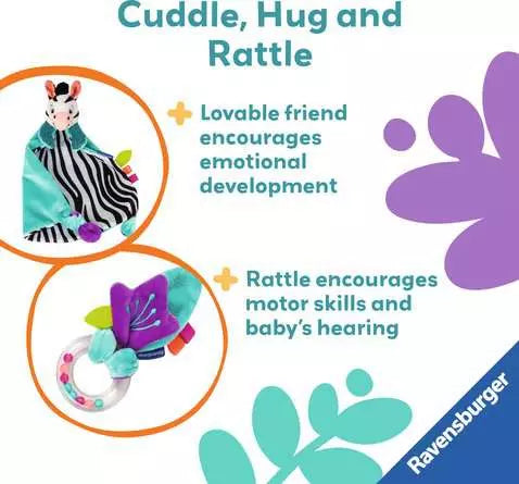 Play My First Snuggle Friend Zebra Cuddle Rattle And Play Infant Toy Playset