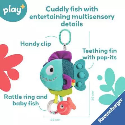 Play Pop It Piranha Infant Soft Toy Blue