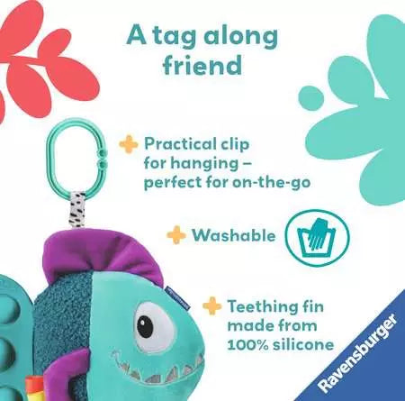 Play Pop It Piranha Infant Soft Toy Blue