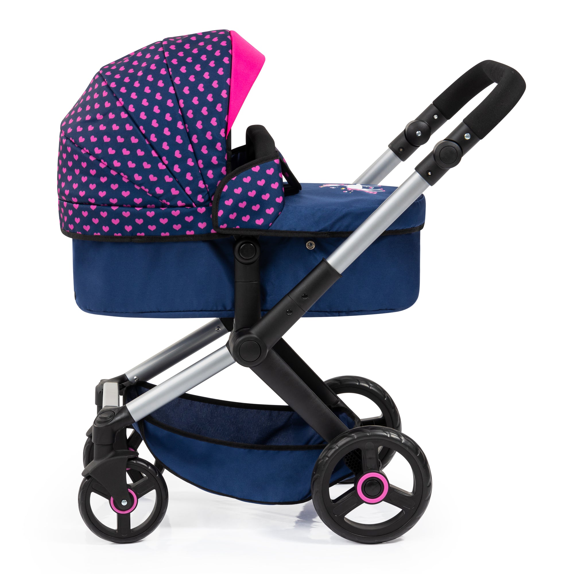 Bayer Xeo Dolls Pram / Travel System Pink Hearts