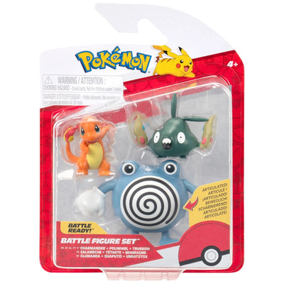 Pokemon Battle Figure 3 Pack Charmander / Poliwhirl / Trubbish