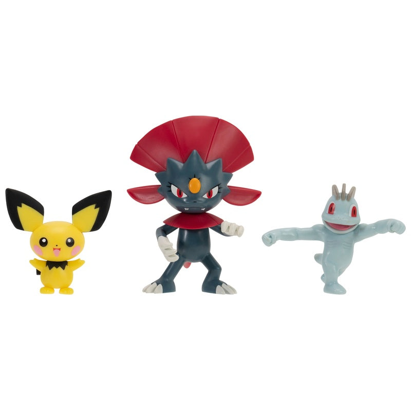 Pokemon Battle Figure 3 Pack Pichu / Weavile / Machop