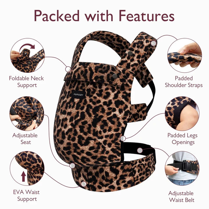 Momcozy Pure Hug 3 In 1 Baby Carrier Leopard
