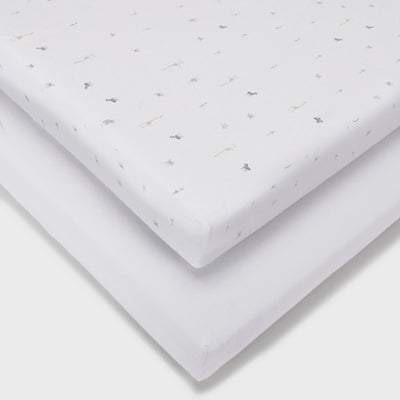 Baby Elegance Safari Collection Jersey Fitted Crib Sheets 95cm x 45cm