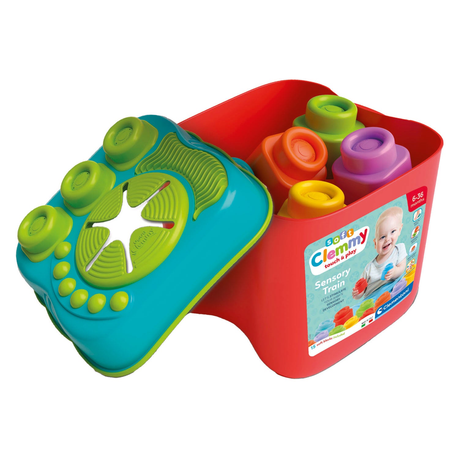 Clementoni Clemmy Blocks Touch And Play With Sensory Bucket
