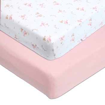 Baby Elegance 2 x Fitted Crib Sheets 50cm x 90cm Little Ducks Collection