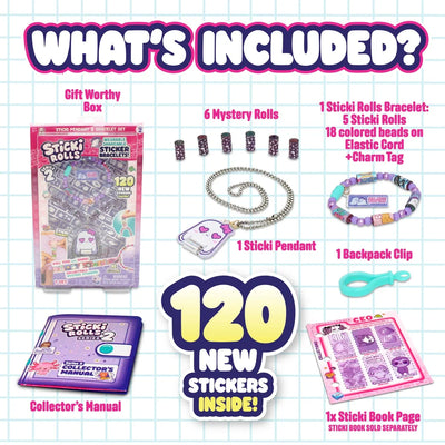 Sticki Rolls Sticker Pendant And Bracelets Set