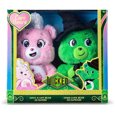 Wicked Care Bears 2 Pack Soft Toy Set Love A Lot Bear As Glinda And Good Luck Bear As Elphaba