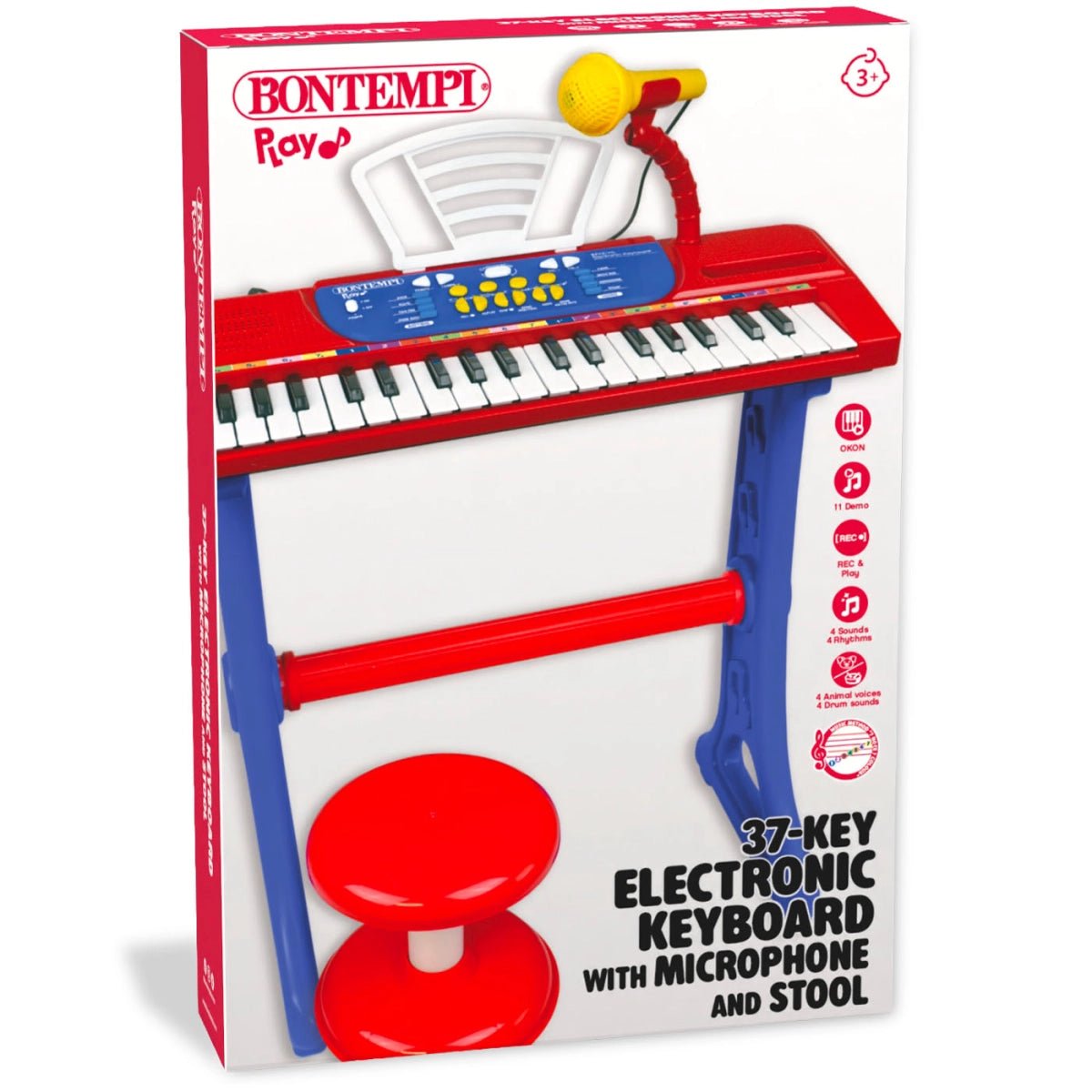 Bontempi 37 Key Electronic Keyboard With Microphone And Stool