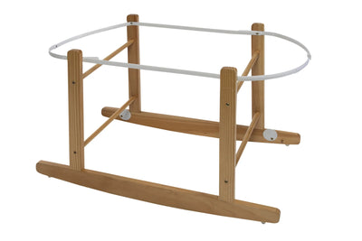 Cuddles Cable Knit Moses Basket With Rocking Stand And Blanket Beige