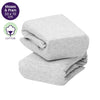 Clevamama Jersey Cotton Fitted Sheets Moses And Pram 33cm x 72cm x 9cm 2 Pk Melange Grey