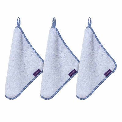 Clevamama Bamboo Baby Washcloth 3pk Blue