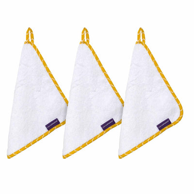 Clevamama Bamboo Baby Washcloth Set 3Pk White / Honey