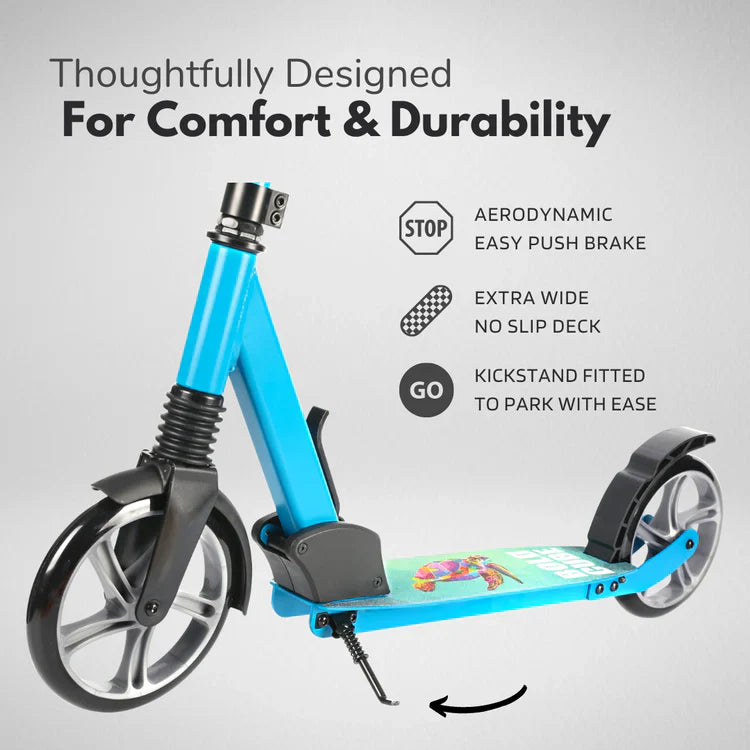 BoldCube 200mm Big Wheel Foldable Scooter Deep Blue