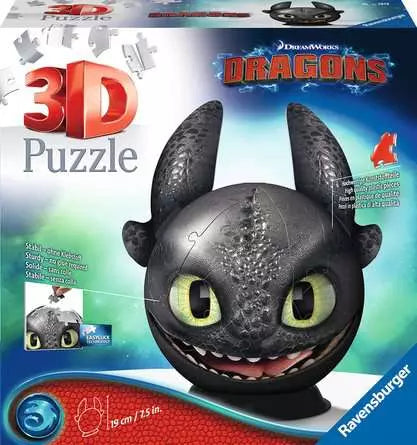 Dreamworks Dragons 72pc 3D Jigsaw Puzzle Ball 7.5"