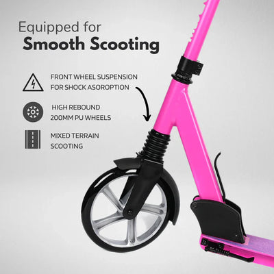 BoldCube 200mm Big Wheel Foldable Scooter Magenta