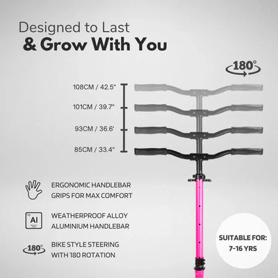 BoldCube 200mm Big Wheel Foldable Scooter Magenta