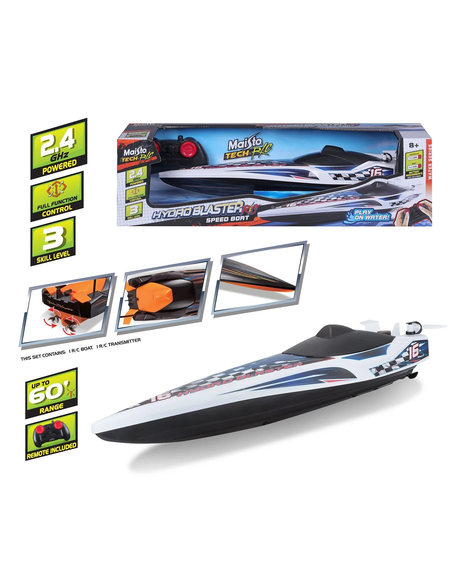 Maisto Hydro Blast Remote Control Speed Boat