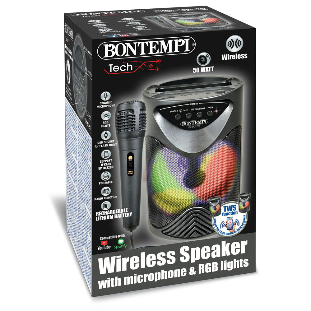 Bontempi Karaoke Wireless Speaker With Microphone And RGB Lights