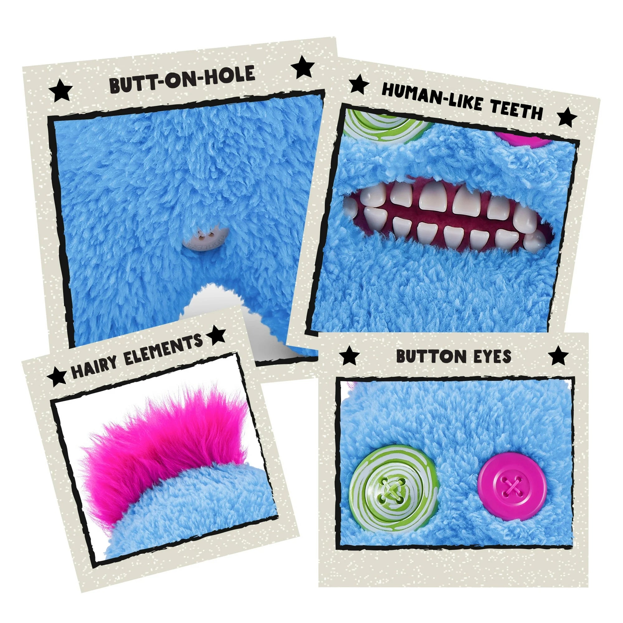 Fuggler Hairy Fuggs 9" Funny Ugly Monster Soft Toy Sasquoosh