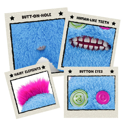 Fuggler Hairy Fuggs 9" Funny Ugly Monster Soft Toy Sasquoosh