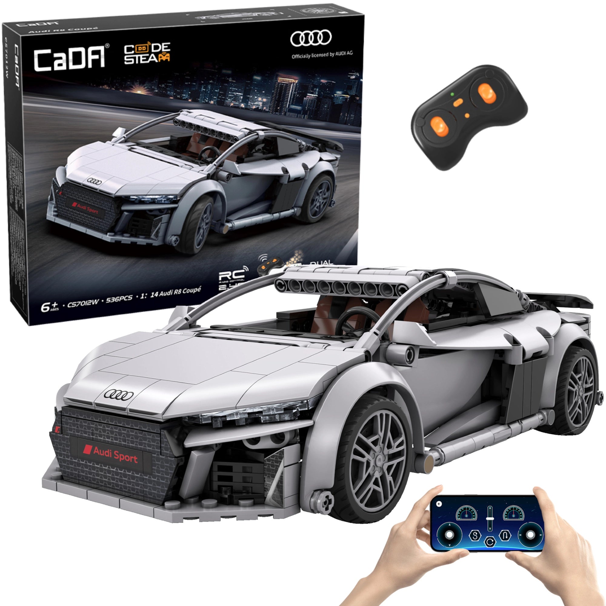 CaDA Audi R8 Coupe Construiction Set With Remote Control 536pc 1:14