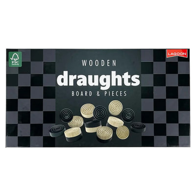 Draughts Game With Wooden Board