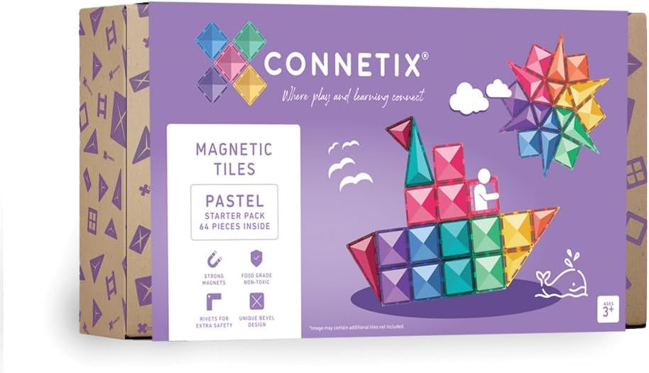 Connetix Magnetic Tiles Pastel Starter Pack 64pc