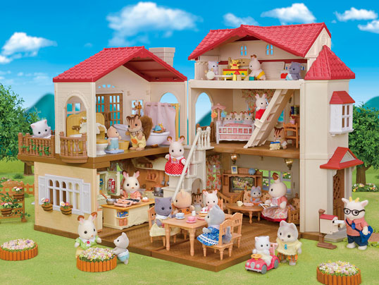Sylvanian Families Red Roof Country Home With Secret Attic Playroom