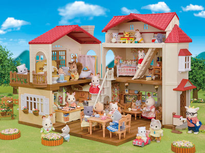Sylvanian Families Red Roof Country Home With Secret Attic Playroom