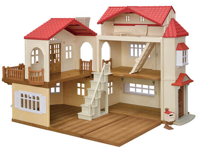Sylvanian Families Red Roof Country Home With Secret Attic Playroom