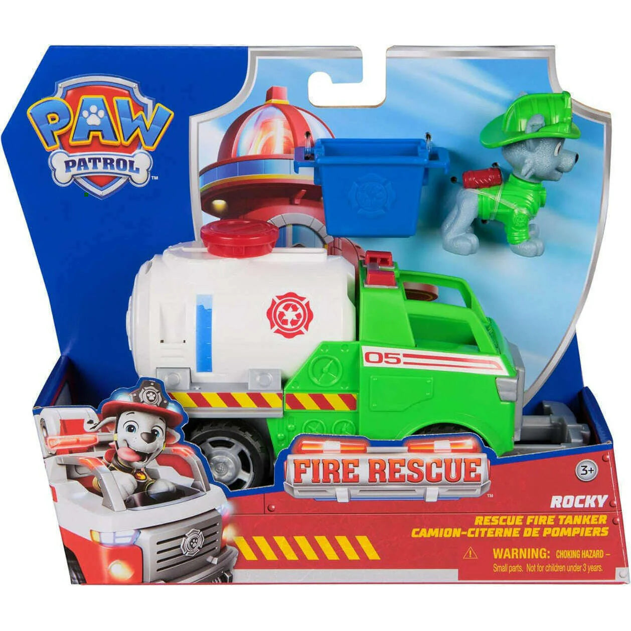 Paw Patrol Fire Rescue Vehicle Rocky With Rescue Fire Tanker