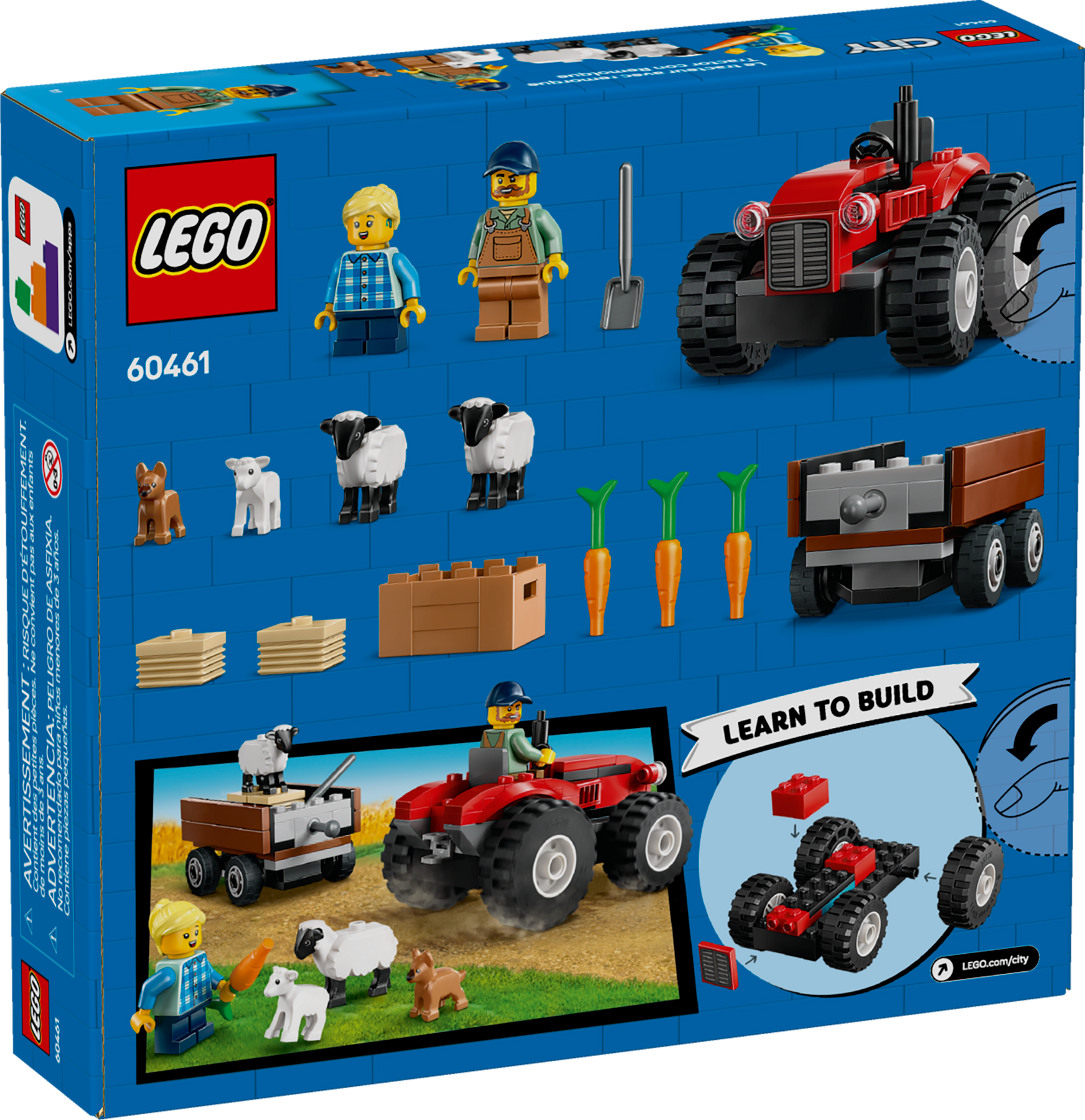 Lego City 60461 Red Farm Tractor With Trailer And Sheep