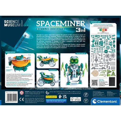 Science Museum Spaceminer 3 In 1 Robot Build Construction Playset