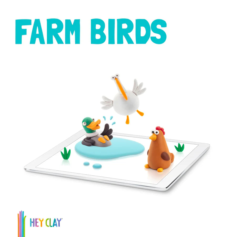 Hey Clay Sculpting Clay Farm Birds 6 Can Set
