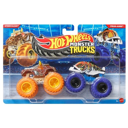 Hot Wheels Monster Trucks 1:64 Twin Pack Steer Clear vs Piran Ahhh