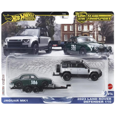 Hot Wheels Car Culture Team Transport Jaguar MK1 / 2023 Land Rover Defender 110