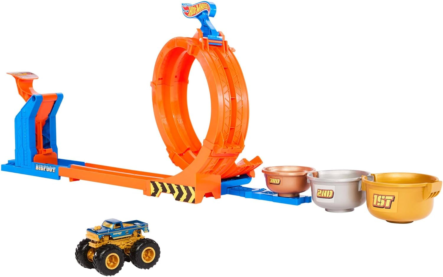 Hot Wheels Monster Trucks Loop And Flip Trophy Challenge Playset