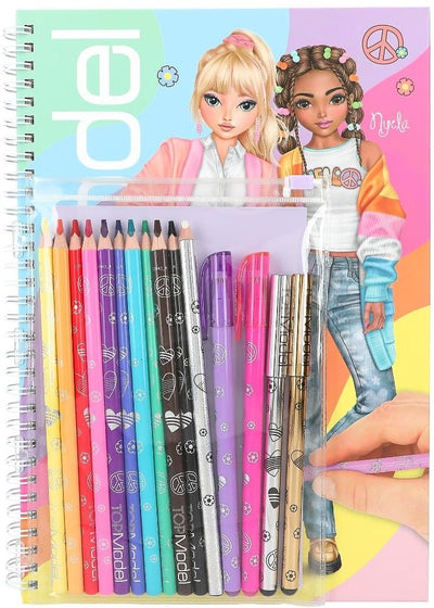 TopModel Colouring Book With Colouring Pencils